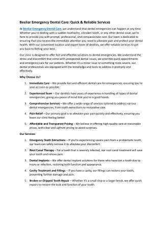 Beeliar Emergency Dental Care