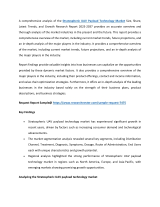 Stratospheric UAV Payload Technology Market: Upcoming Opportunities with SWOT An