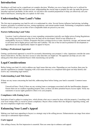 Preparing Your Land for Sale: Essential Steps to Take
