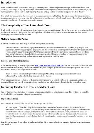 Big Rig Lawyer Insights: Fighting for Justice in Truck Accident Cases