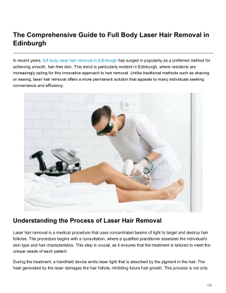 The Comprehensive Guide to Full Body Laser Hair Removal in Edinburgh
