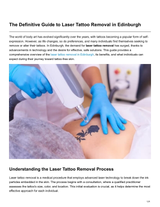 The Definitive Guide to Laser Tattoo Removal in Edinburgh