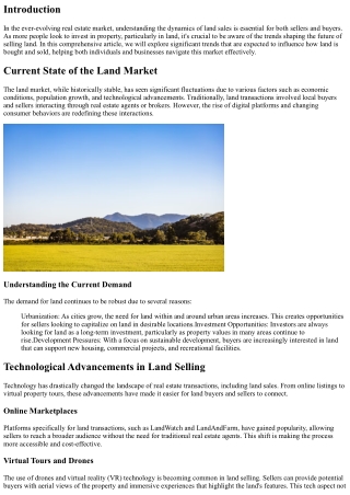 The Future of Selling Land: Trends to Watch