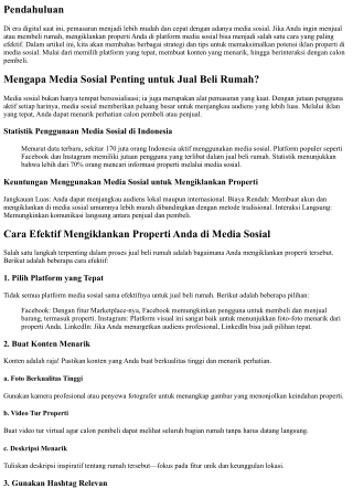 Cara Efektif Mengiklankan Properti Anda di Media Sosial