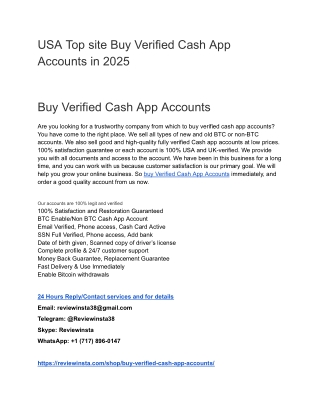 USA Top site Buy Verified Cash App Accounts in 2025