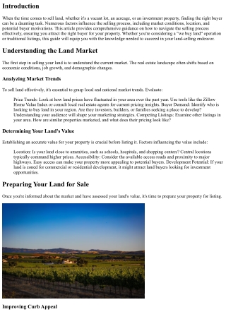 We Buy Land: How to Find the Best Buyer for Your Property