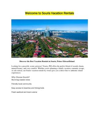 Souris Vacation Rentals By Owner – Your Island Escape Awaits.