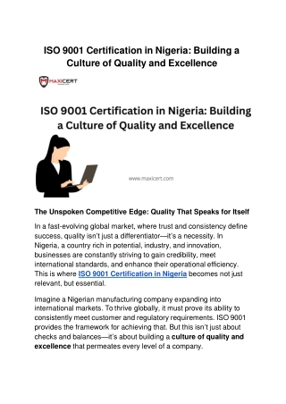 ISO 9001 Certification in Nigeria_ Building a Culture of Quality and Excellence