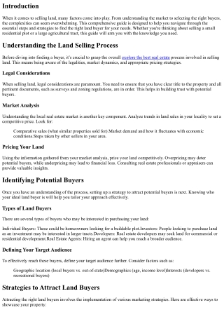 The Ultimate Guide to Finding the Right Land Buyer