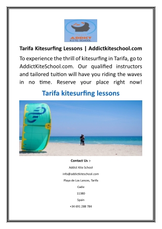 Tarifa Kitesurfing Lessons  Addictkiteschool.com