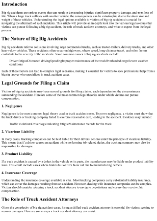 Legal Options Available to Victims of Big Rig Accidents