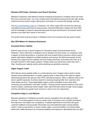 Delaware SEO Guide  Dominate - Local Search Rankings