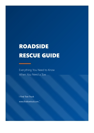 ROADSIDE RESCUE - YOUR ULTIMATE TOW EMERGENCY COMPANION