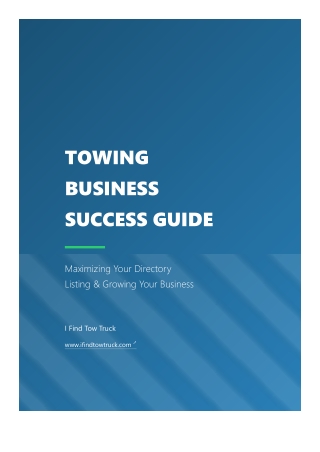 TOW BUSINESS ACCELERATOR - BOOST YOUR DIRECTORY LISTINGS & PROFITS