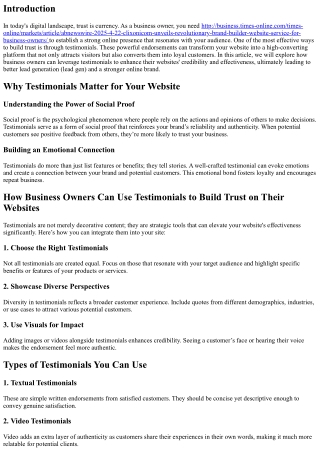 How Business Owners Can Use Testimonials to Build Trust on Their Websites