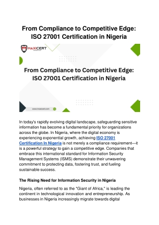 From Compliance to Competitive Edge_ ISO 27001 Certification in Nigeria