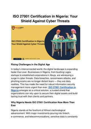 ISO 27001 Certification in Nigeria_ Your Shield Against Cyber Threats