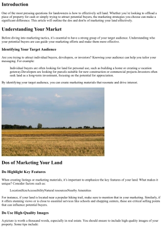 The Dos and Don'ts of Marketing Your Land to Potential Buyers