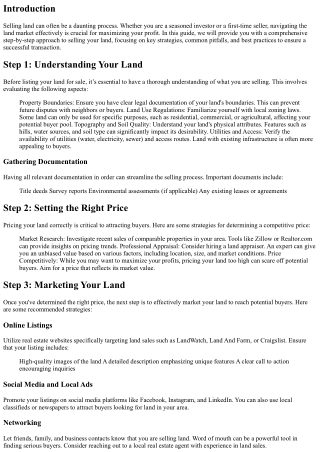 From Listing to Sale: A Step-by-Step Guide to Selling Land