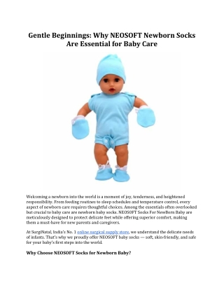 Gentle Beginnings: Why NEOSOFT Newborn Socks Are Essential for Baby Care