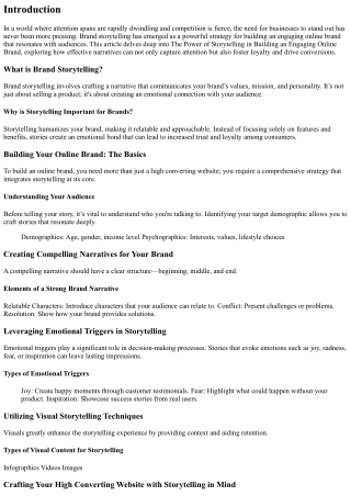 The Power of Storytelling in Building an Engaging Online Brand