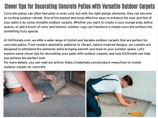 Clever Tips for Decorating Concrete Patios with Versatile Outdoor Carpets