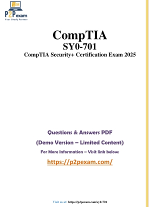 SY0-701 Questions and Answers pdf dumps