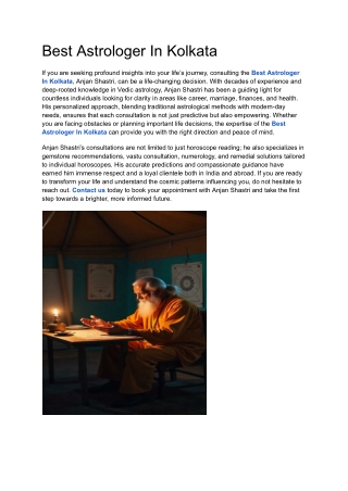 Best Astrologer In Kolkata