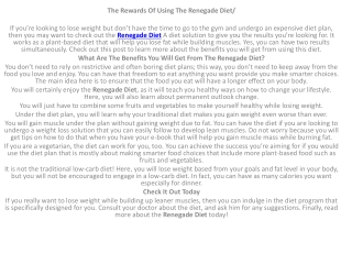 renegade diet review