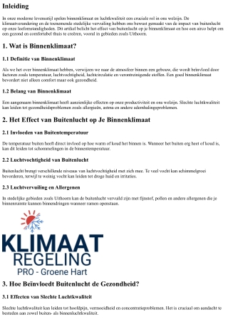 Het effect van buitenlucht op je binnenklimaat en hoe een airco helpt