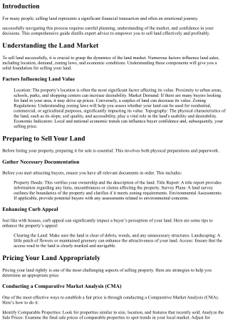 Sell Land with Confidence: Expert Advice for Sellers