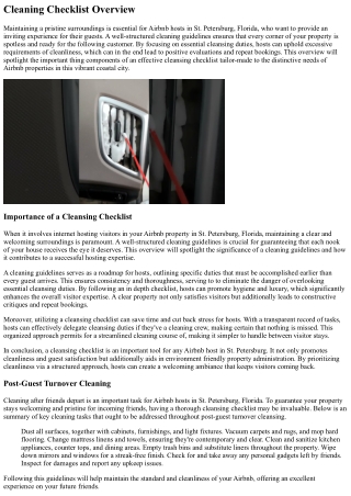 Airbnb Cleansing Essentials For Hosts In St Petersburg Florida