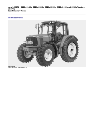 John Deere 6120, 6120L, 6220, 6220L, 6320, 6320L, 6420, 6420L and 6520L Tractors Operator’s Manual Instant Download (Pub