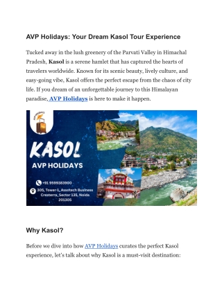 kasol tour