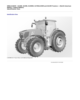 John Deere 6145R, 6155R, 6155RH, 6175R, 6195R and 6215R Tractors (North American Edition  Export Edition) Operator’s Man