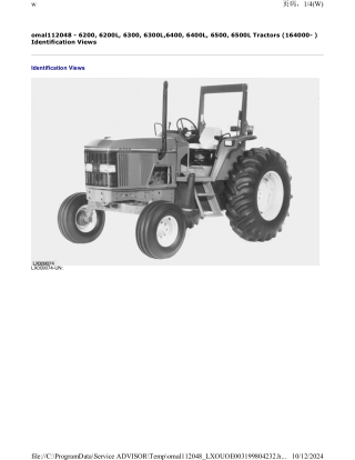 John Deere 6200, 6200L, 6300, 6300L,6400, 6400L, 6500, 6500L Tractors (164000- ) Operator’s Manual Instant Download (Pub