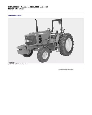 John Deere 6225, 6325 and 6425 Operator’s Manual Instant Download (Publication No. OMAL179735)