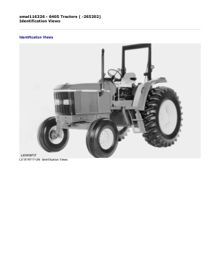 John Deere 6405 Tractors ( -265202) Operator’s Manual Instant Download (Publication No. omal116326)
