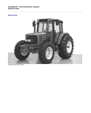 John Deere 6415 and 6615 Tractors Operator’s Manual Instant Download (Publication No. omcq56722)