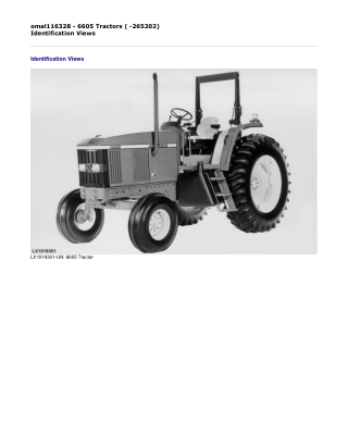 John Deere 6605 Tractors ( -265202) Operator’s Manual Instant Download (Publication No. omal116328)