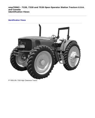 John Deere 7220, 7320 and 7520 Tractors Operator’s Manual Instant Download (Publication No. omp70963)