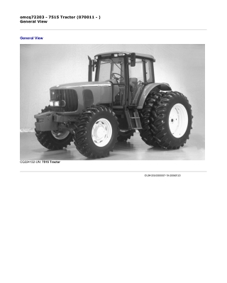 John Deere 7515 Tractor (070011 - ) Operator’s Manual Instant Download (Publication No. omcq72203)