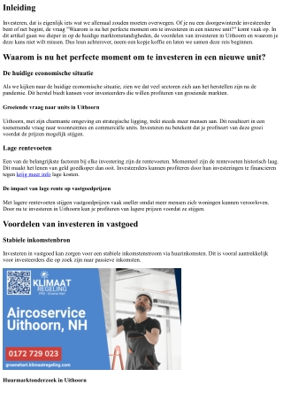 Waarom is nu het perfecte moment om te investeren in een nieuwe unit?
