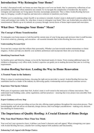Reimagine your Home with Avalon’s Expertise