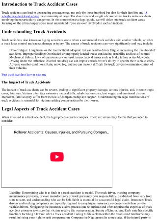 Truck Accident Cases: A Comprehensive Legal Guide