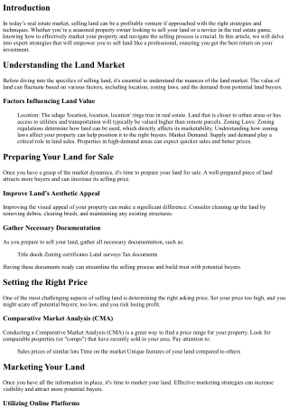 Sell Land Like a Pro: Expert Strategies for Success