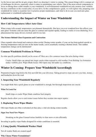 Winter Is Coming: Prepare Your Windshield Accordingly