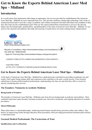 Get to Know the Experts Behind American Laser Med Spa – Midland