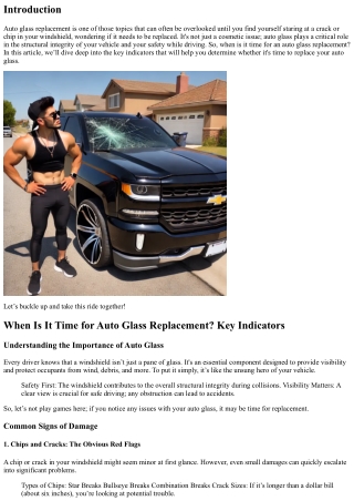 When Is It Time for Auto Glass Replacement? Key Indicators