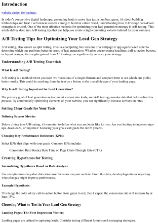 A/B Testing Tips for Optimizing Your Lead Gen Strategy